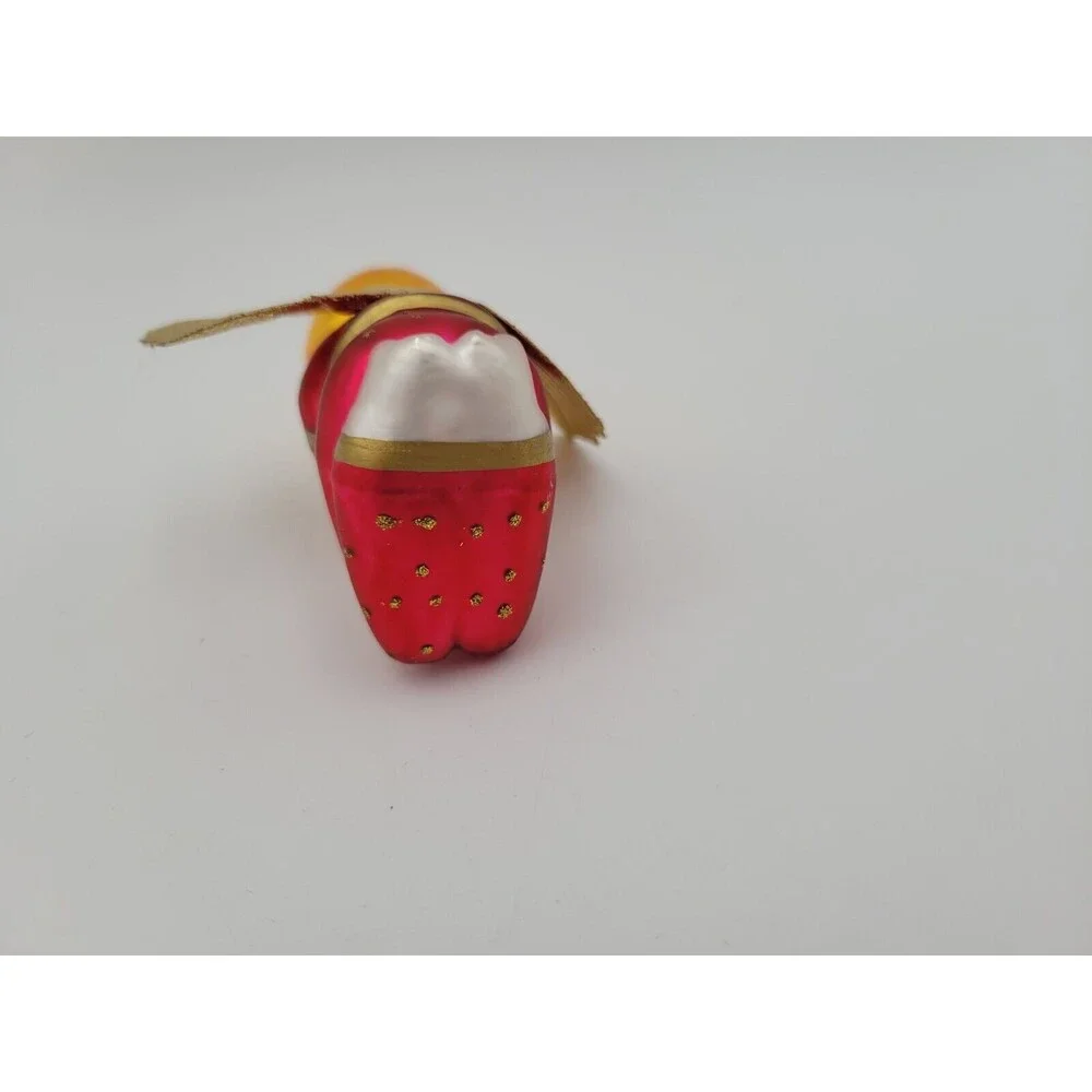 Vintage Glass Praying Angel Ornament With Gold Cloth Wings‎